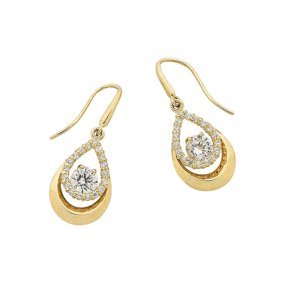 9kt Yellow Gold Pear Shaped Drop Earrings Earrings Bevilles 
