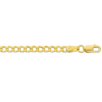 40cm Diamond Cut Curb Chain in 9kt Yellow Gold Necklaces Bevilles 
