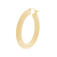 9kt Bonded Gold Silver Filled 20mm Diamond Cut Hoop Earrings Earrings Bevilles 