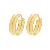 Double Round Hoop Earrings 20mm in 9kt Bonded Gold Silver Filled Silver Infusion Earrings Bevilles 