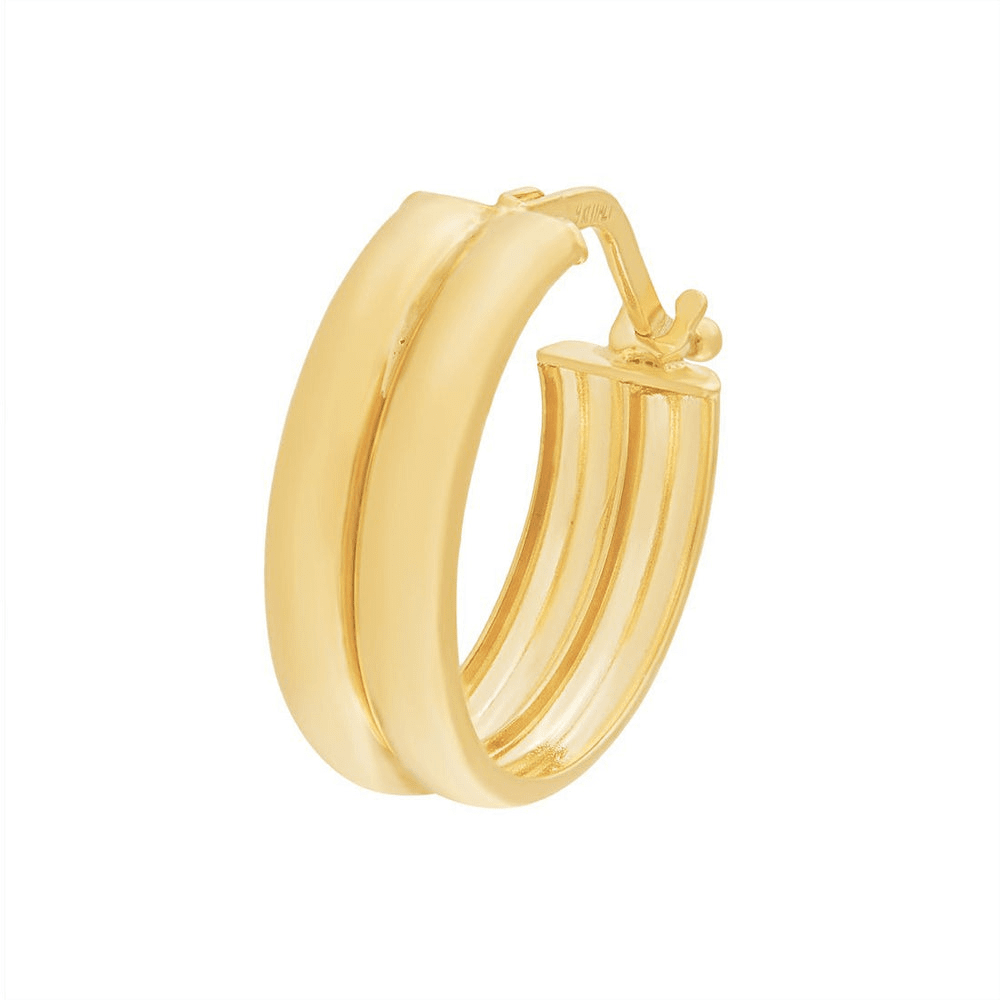 Double Round Hoop Earrings 20mm in 9kt Bonded Gold Silver Filled Silver Infusion Earrings Bevilles 