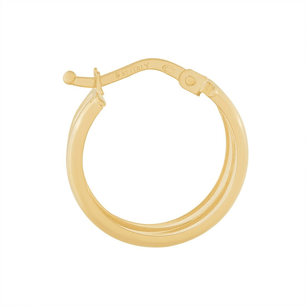Double Round Hoop Earrings 20mm in 9kt Bonded Gold Silver Filled Silver Infusion Earrings Bevilles 