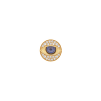 Cubic Zirconia and Enamel Evil Eye Stud Earrings in 9kt Bonded Gold Silver Filled Earrings Bevilles 