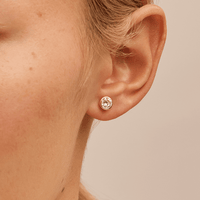 6mm Bezel Set Cubic Zirconia Stud Earrings in 9kt Yellow Bonded Gold Earrings Bevilles 