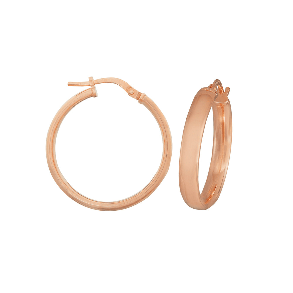 9kt Bonded Gold Silver Filled 20mm Half Round Hoop Earrings Earrings Bevilles 