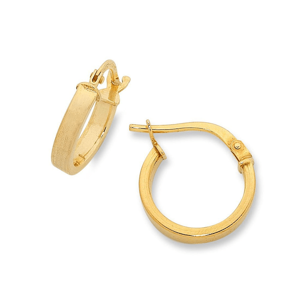 10mm Wide Hoop Earrings in 9kt Bonded Gold Silver Filled Earrings Bevilles 
