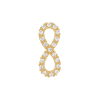 Cubic Zirconia Infinity Stud Earrings in 9kt Bonded Gold Silver Filled Earrings Bevilles 