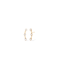Cubic Zirconia Star Climber Stud Earrings in 9kt Yellow Bonded Gold Earrings Bevilles 