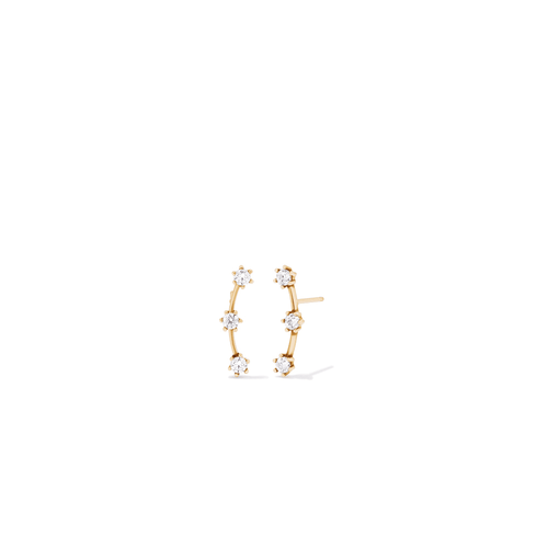 Cubic Zirconia Star Climber Stud Earrings in 9kt Yellow Bonded Gold Earrings Bevilles 