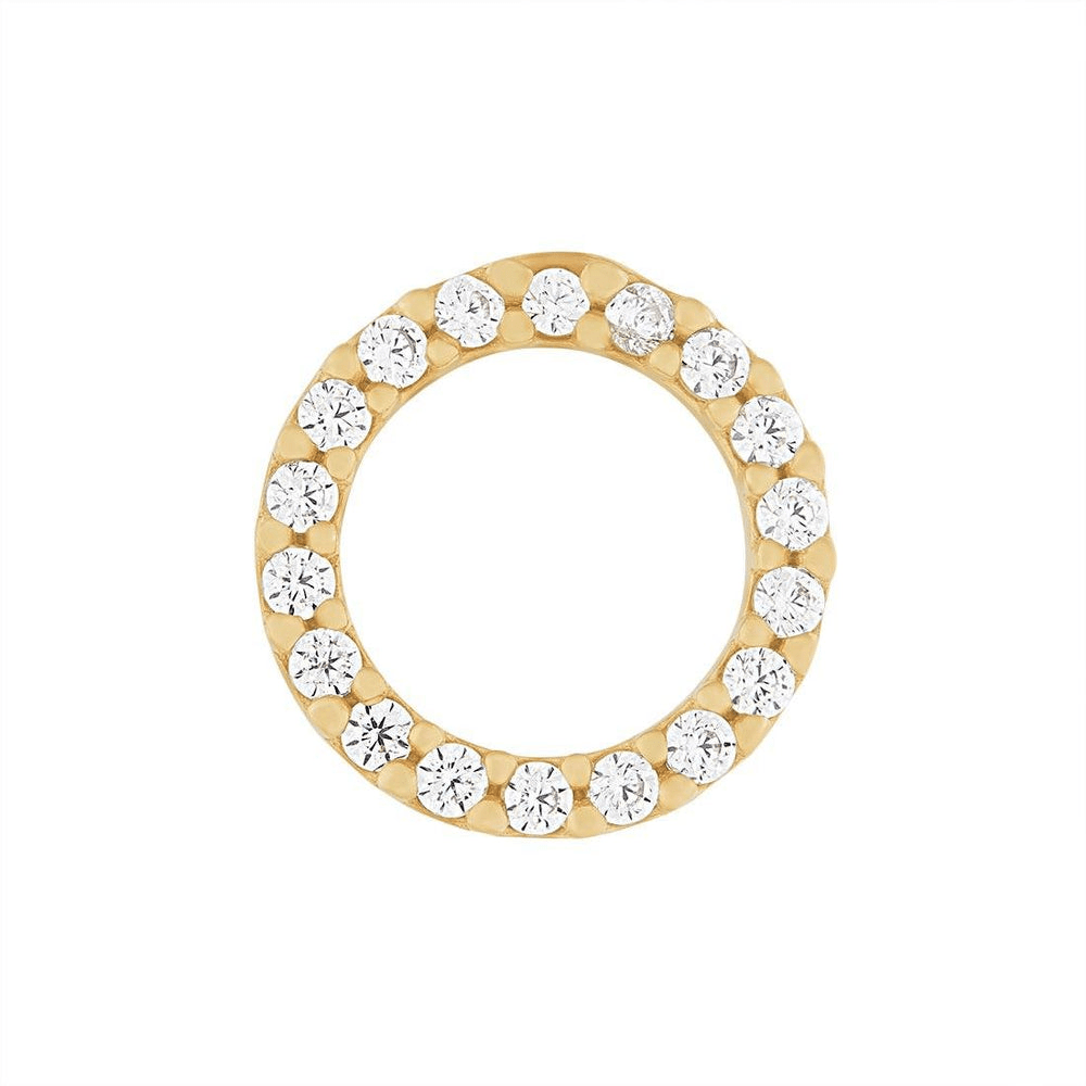 Cubic Zirconia Circle Studs in 9kt Bonded Gold Silver Filled Earrings Bevilles 