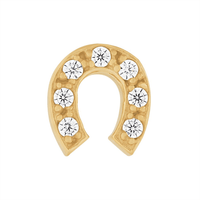 Cubic Zirconia Horse Shoe Stud Earrings in 9kt Bonded Gold Silver Filled Earrings Bevilles 