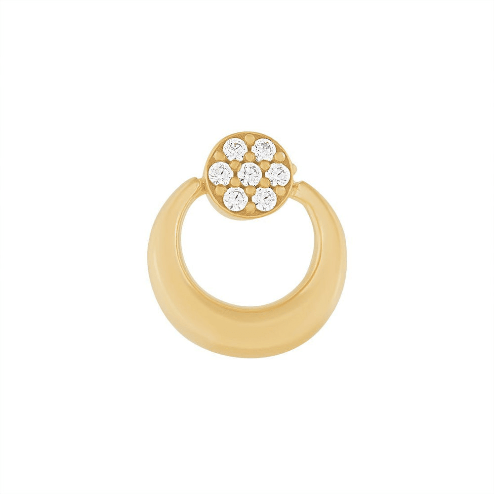 Cubic Zirconia Door Knocker Stud Earrings in 9kt Bonded Gold Silver Filled Earrings Bevilles 