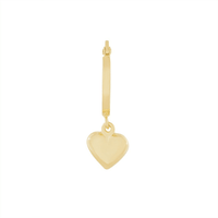Heart Charm Hoop Earrings in 9kt Bonded Gold Silver Filled Earrings Bevilles 