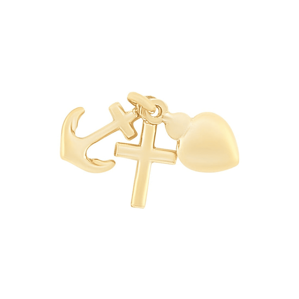 9kt Yellow Gold Pendant Faith Hope Charity Pendants Bevilles 