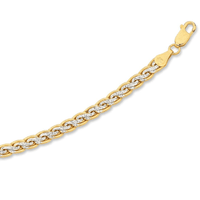 9kt Two Tone Bonded Gold Silver Filled Swirl Link Chain Necklace Pendants Bevilles 