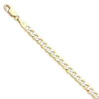 9kt Gold Two Tone Bonded Curb Necklace 45cm Pendants Bevilles 