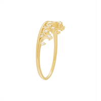 9kt Yellow Gold Princess Tiara Ring with Cubic Zirconia Rings Bevilles 