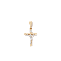 Crucifix Pendant in 9kt White and Yellow Gold Pendants Bevilles 