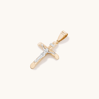 Crucifix Pendant in 9kt White and Yellow Gold Pendants Bevilles 