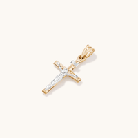 Crucifix Cross Pendant in 9kt White and Yellow Gold Pendants Bevilles 