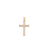 Angled Cross Pendant in 9kt Yellow and White Gold Pendants Bevilles 