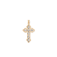 Ornate Cross Pendant in 9kt White and Yellow Gold Pendants Bevilles 