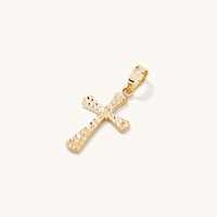 Diamond Cut Cross Pendant in 9kt Yellow Gold Pendants Bevilles 