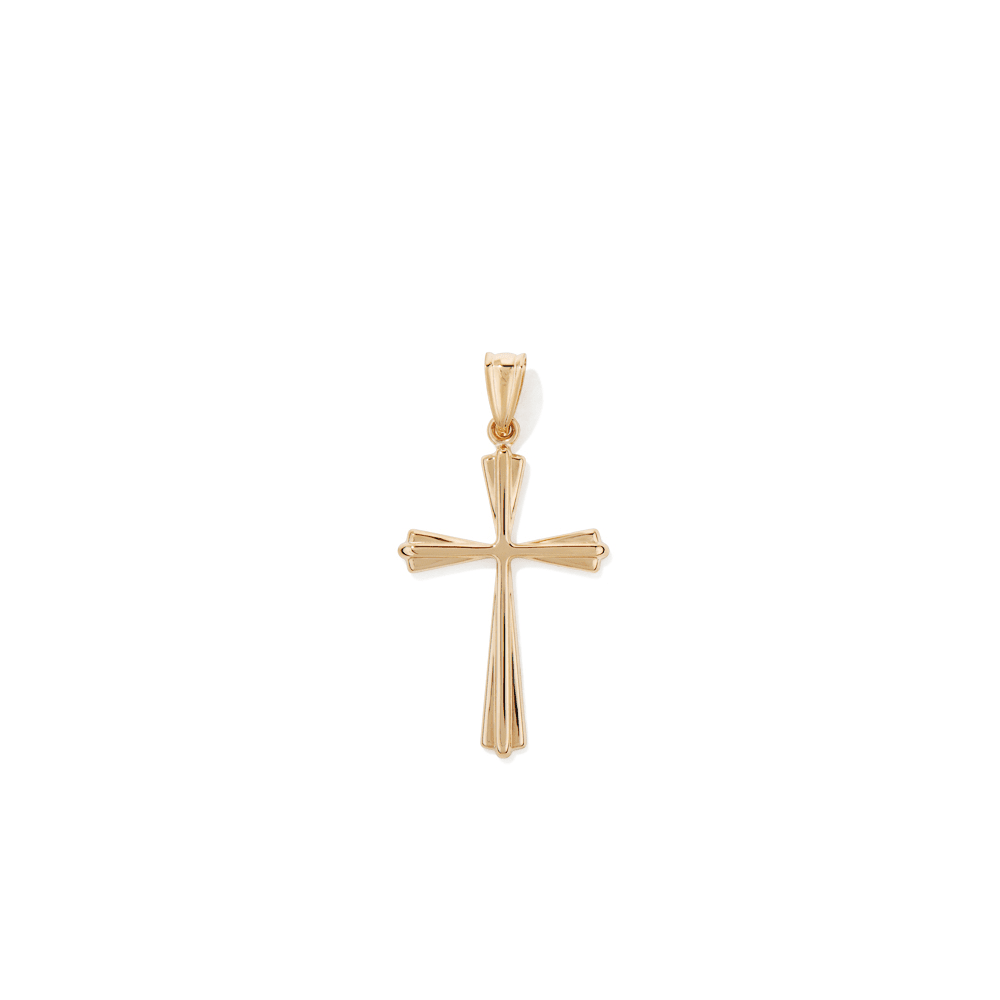 Bevelled Cross Pendant in 9kt Yellow Gold Pendants Bevilles 