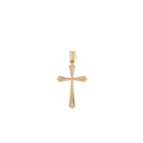 Bevelled Cross Pendant in 9kt Yellow Gold Pendants Bevilles 