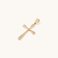 Bevelled Cross Pendant in 9kt Yellow Gold Pendants Bevilles 