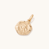 Scalloped Saint Christopher Pendant in 9kt Yellow Gold Pendants Bevilles 