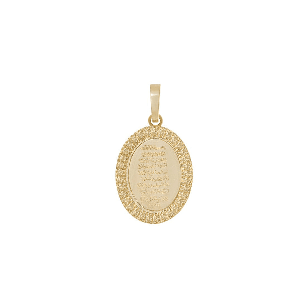 Islamic Religious Oval Damond Cut Pendant in 9kt Yellow Gold Pendants Bevilles 