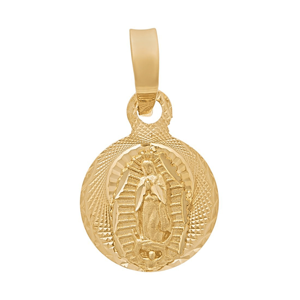 9kt Yellow Gold Religious Scallop Medal Pendant Pendants Bevilles 