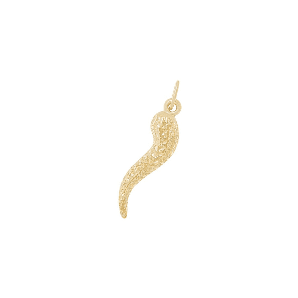 Diamond Cut Cornicello Pendant in 9kt Yellow Gold Pendants Bevilles 