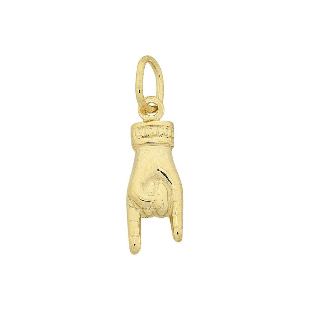 Horned Hand Pendant in 9kt Yellow Gold Pendants Bevilles 