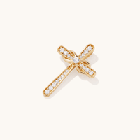 Cubic Zirconia Infinity Cross Pendant in 9kt Yellow Gold Pendants Bevilles 