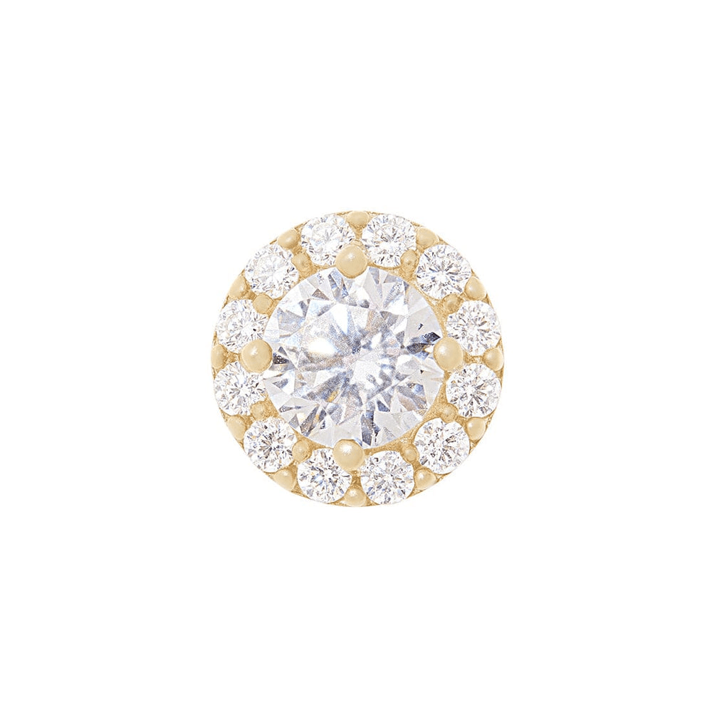 Cubic Zirconia Halo Stud Earrings in 9kt Yellow Gold Earrings Bevilles 