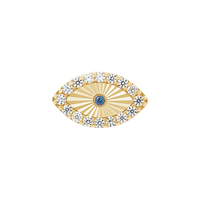 9kt Yellow Gold Evil Eye Stud Earrings with Cubic Zirconia Earrings Bevilles 