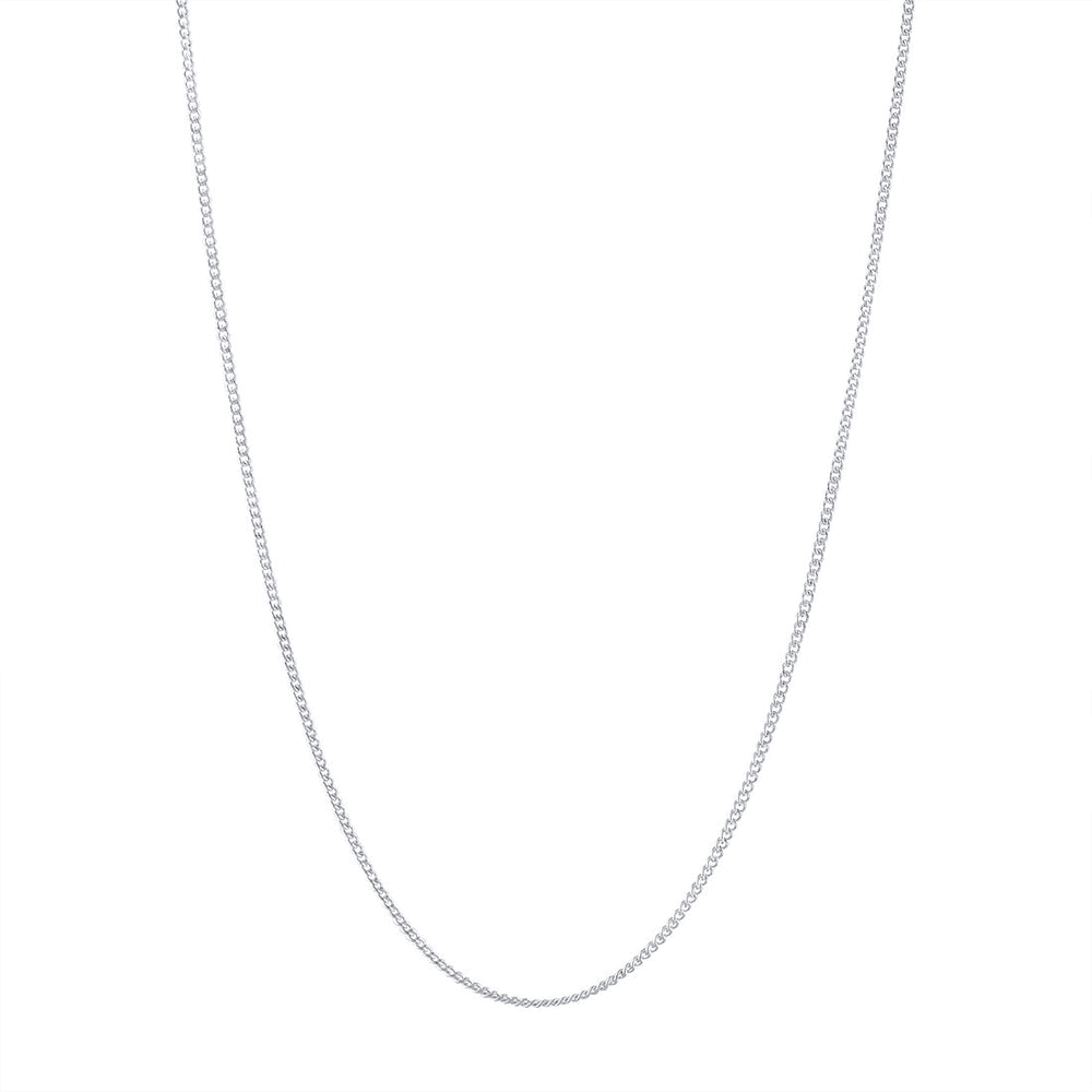 9kt White Gold Fine Diamond Cut Curb Chain Necklace 45cm Necklaces Bevilles 