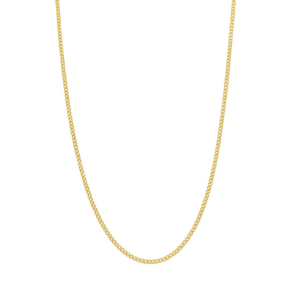9kt Yellow Gold Fine Diamond Cut Curb Chain Necklace 45cm Necklaces Bevilles 