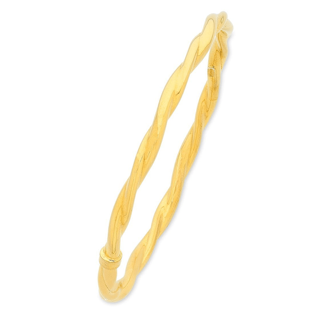 9kt Bonded Gold Silver Filled Twist Bangle Bangles Bevilles 