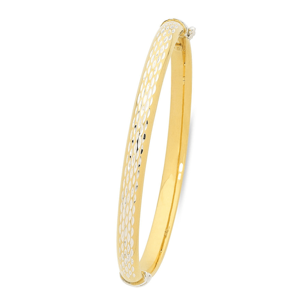 9kt Two Tone Bonded Gold Silver Filled Bangle Bangles Bevilles 