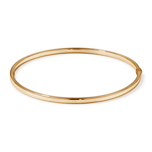 65mm 3mm Width Square Bangle in 9kt Yellow Bonded Gold Bangles Bevilles 