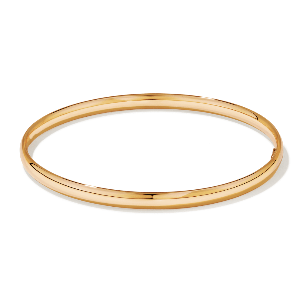 70mm 5mm Width Half Round Bangle in 9kt Yellow Gold Bangles Bevilles 