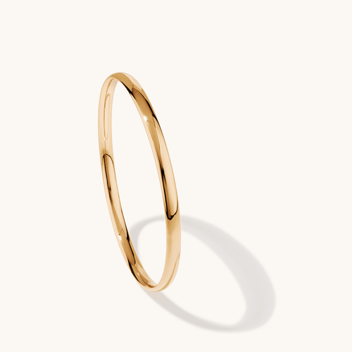 70mm 5mm Width Half Round Bangle in 9kt Yellow Gold Bangles Bevilles 