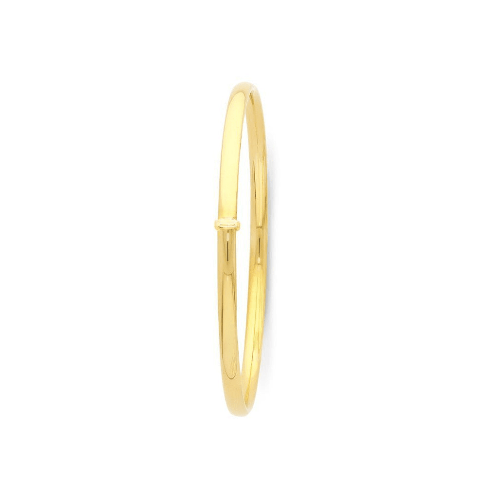 70mm Half Round Bangle in 9kt Bonded Gold Silver Filled Bangles Bevilles 