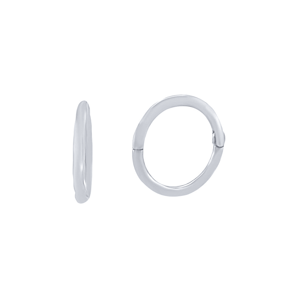 10mm Sleeper Earrings in 9kt White Gold Earrings Bevilles 