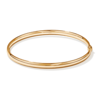 68mm 5mm Width Half Round Bangle in 9kt Yellow Bonded Gold Bangles Bevilles 