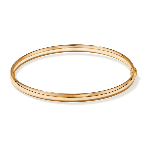 68mm 5mm Width Half Round Bangle in 9kt Yellow Bonded Gold Bangles Bevilles 
