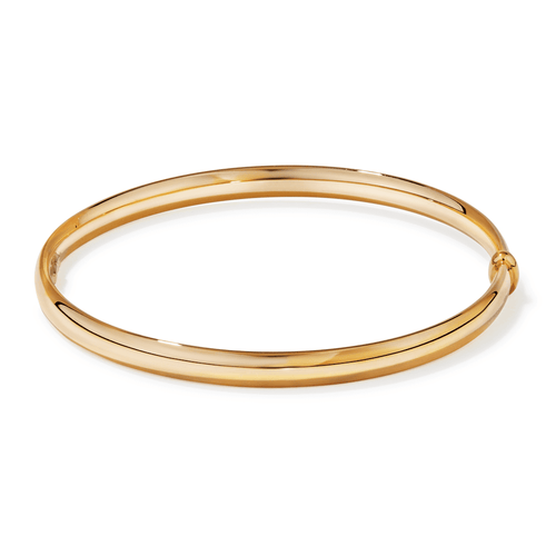 60mm 5mm Width Half Round Bangle in 9kt Yellow Bonded Gold Bangles Bevilles 